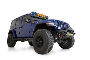 Jeep JL Front Bumper - Addictive Desert Designs - Rock Fighter - Hammer Black with Satin Black panels - `18-`27